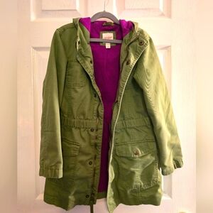 Cat & Jack olive green girls jacket, size  10/12